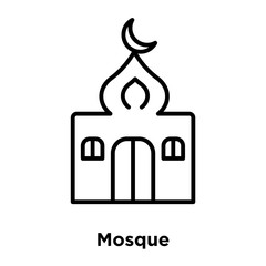 Mosque icon vector isolated on white background, Mosque sign , thin line design elements in outline style