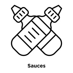 Sauces icon vector isolated on white background, Sauces sign , thin line design elements in outline style