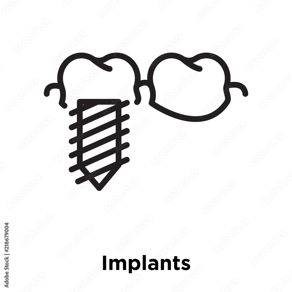 Poster implants icons isolated on white background. modern and editable implants icon. simple icon vector i