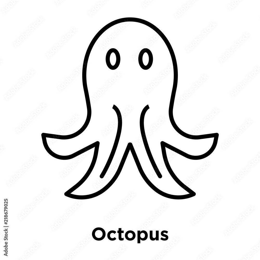 Canvas Prints Octopus icon vector isolated on white background, Octopus sign , thin line design elements in outline style