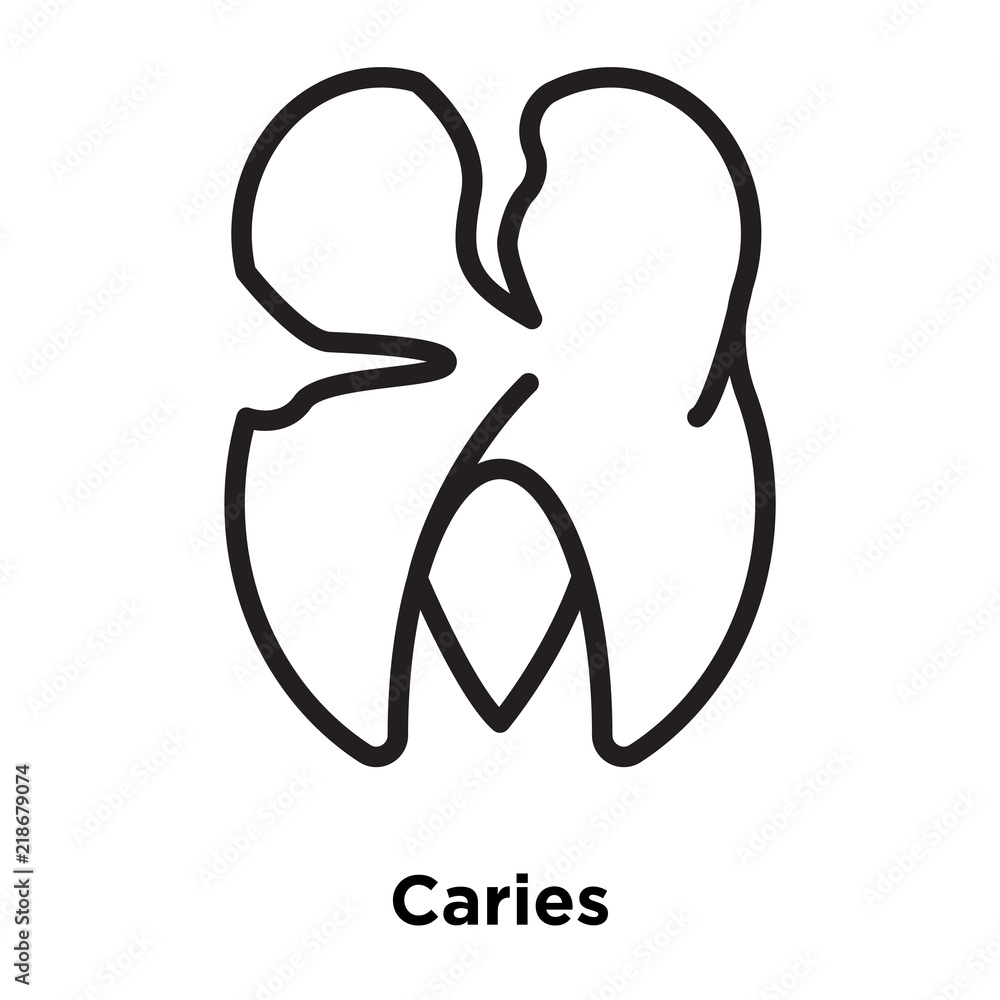 Poster caries icons isolated on white background. modern and editable caries icon. simple icon vector illus