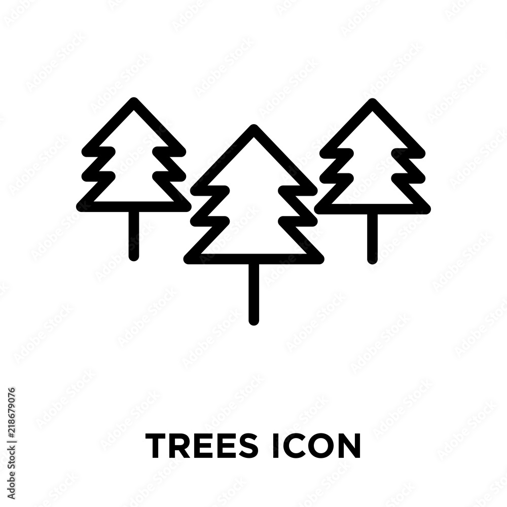 Poster trees icons isolated on white background. modern and editable trees icon. simple icon vector illustr