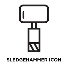 Sledgehammer icon vector isolated on white background, Sledgehammer sign , line symbol or linear element design in outline style