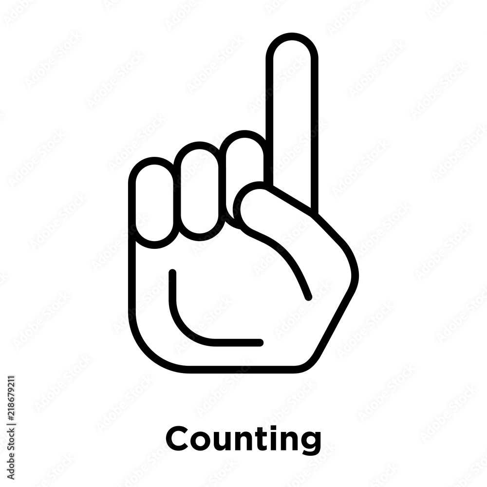 Poster counting icon vector isolated on white background, counting sign , thin line design elements in outl