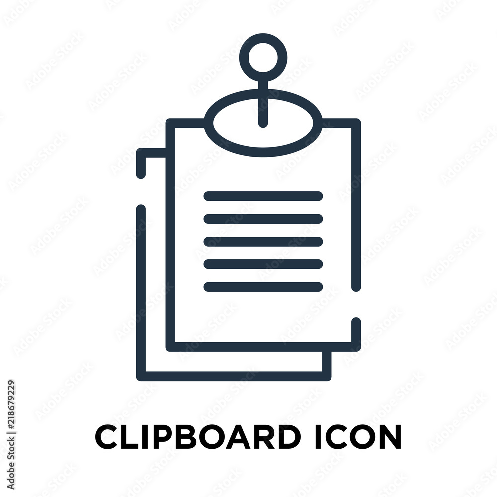 Poster clipboard icon vector isolated on white background, clipboard sign , line symbol or linear element d