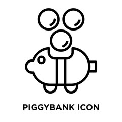 Piggybank icon vector isolated on white background, Piggybank sign , line symbol or linear element design in outline style