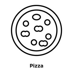 Pizza icon vector isolated on white background, Pizza sign , thin line design elements in outline style