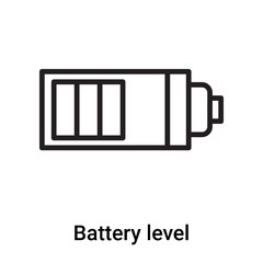 Battery level icon vector isolated on white background, Battery level sign , line or linear symbol and sign design in outline style