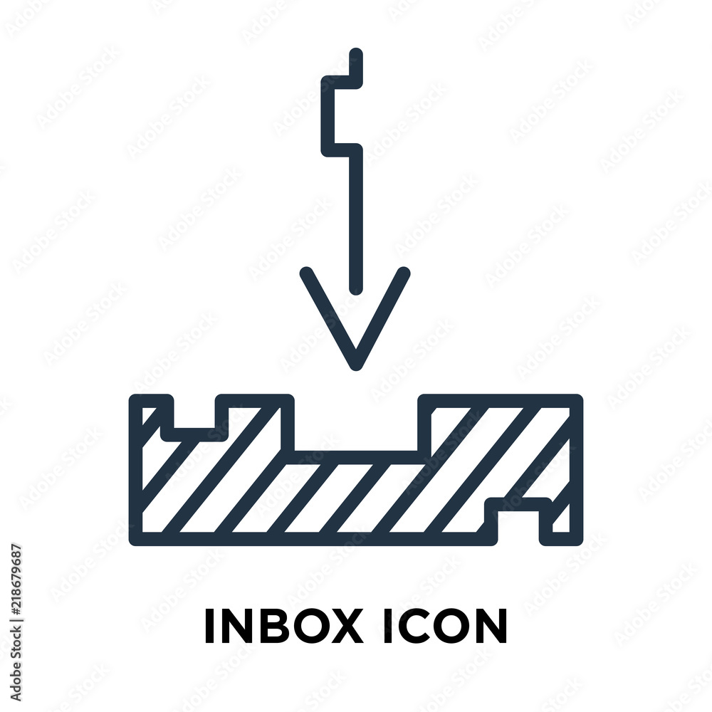 Poster inbox icon vector isolated on white background, inbox sign , line symbol or linear element design in
