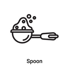 Spoon icon vector isolated on white background, Spoon sign , line or linear symbol and sign design in outline style