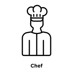 Chef icon vector isolated on white background, Chef sign , thin line design elements in outline style