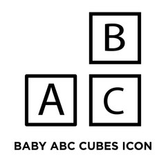 baby abc cubes icon on white background. Modern icons vector illustration. Trendy baby abc cubes icons