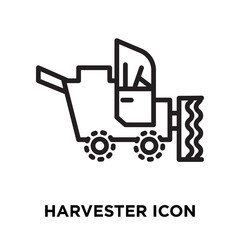 harvester icon on white background. Modern icons vector illustration. Trendy harvester icons