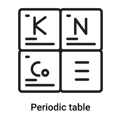 Periodic table icon vector isolated on white background, Periodic table sign , line or linear symbol and sign design in outline style