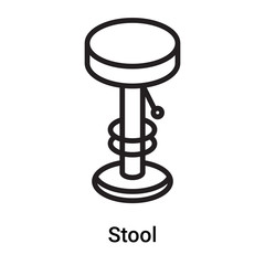 Stool icon vector isolated on white background, Stool sign , line or linear symbol and sign design in outline style