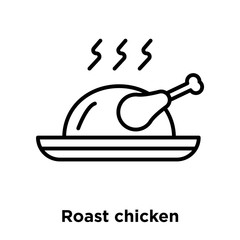 Roast chicken icon vector isolated on white background, Roast chicken sign , thin line design elements in outline style