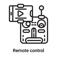 Remote control icon vector isolated on white background, Remote control sign , line or linear symbol and sign design in outline style