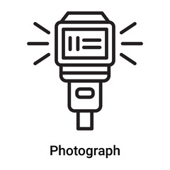 Photograph icon vector isolated on white background, Photograph sign , line or linear symbol and sign design in outline style