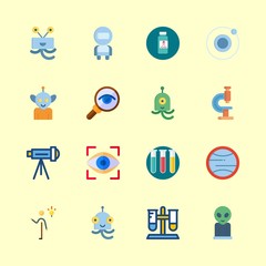 science icons set. solar, man, bang and view graphic works