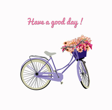 bicicletta con cestino e fiori