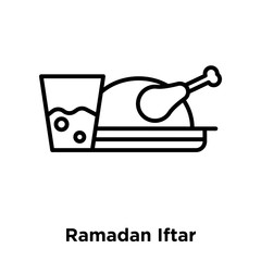Ramadan Iftar icon vector isolated on white background, Ramadan Iftar sign , thin line design elements in outline style