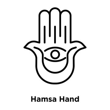 Hamsa Hand icon vector isolated on white background, Hamsa Hand sign , thin line design elements in outline style