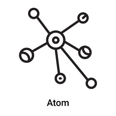 Atom icon vector isolated on white background, Atom sign , line or linear symbol and sign design in outline style