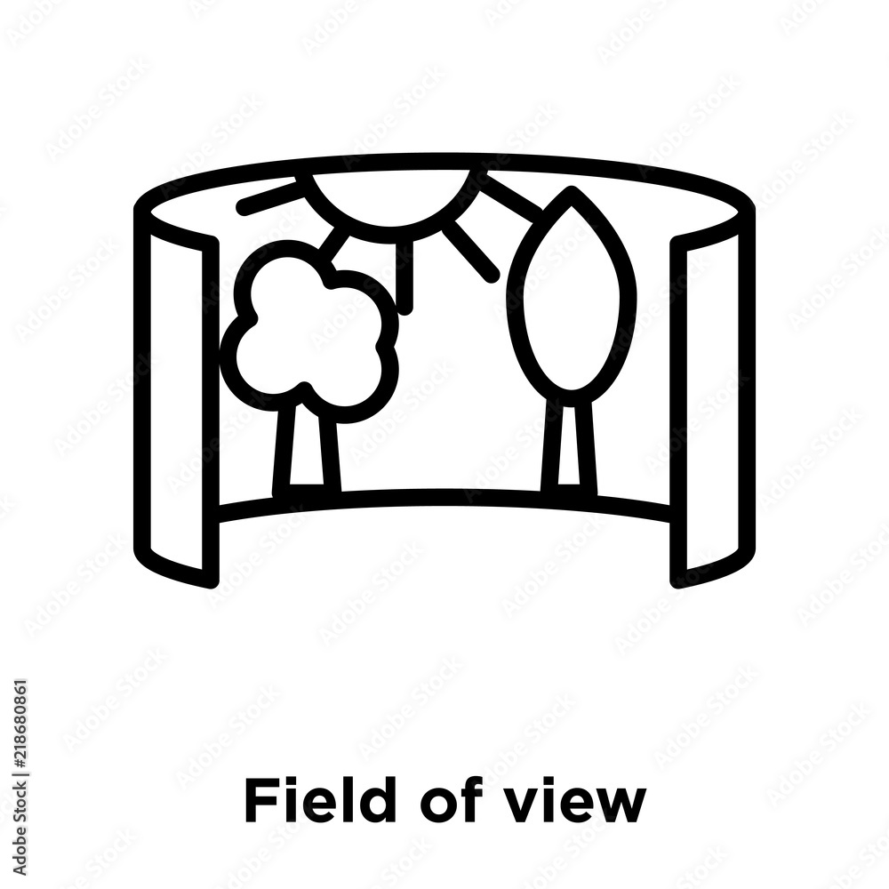 Poster field of view icon isolated on white background. modern and editable field of view icon. simple icon
