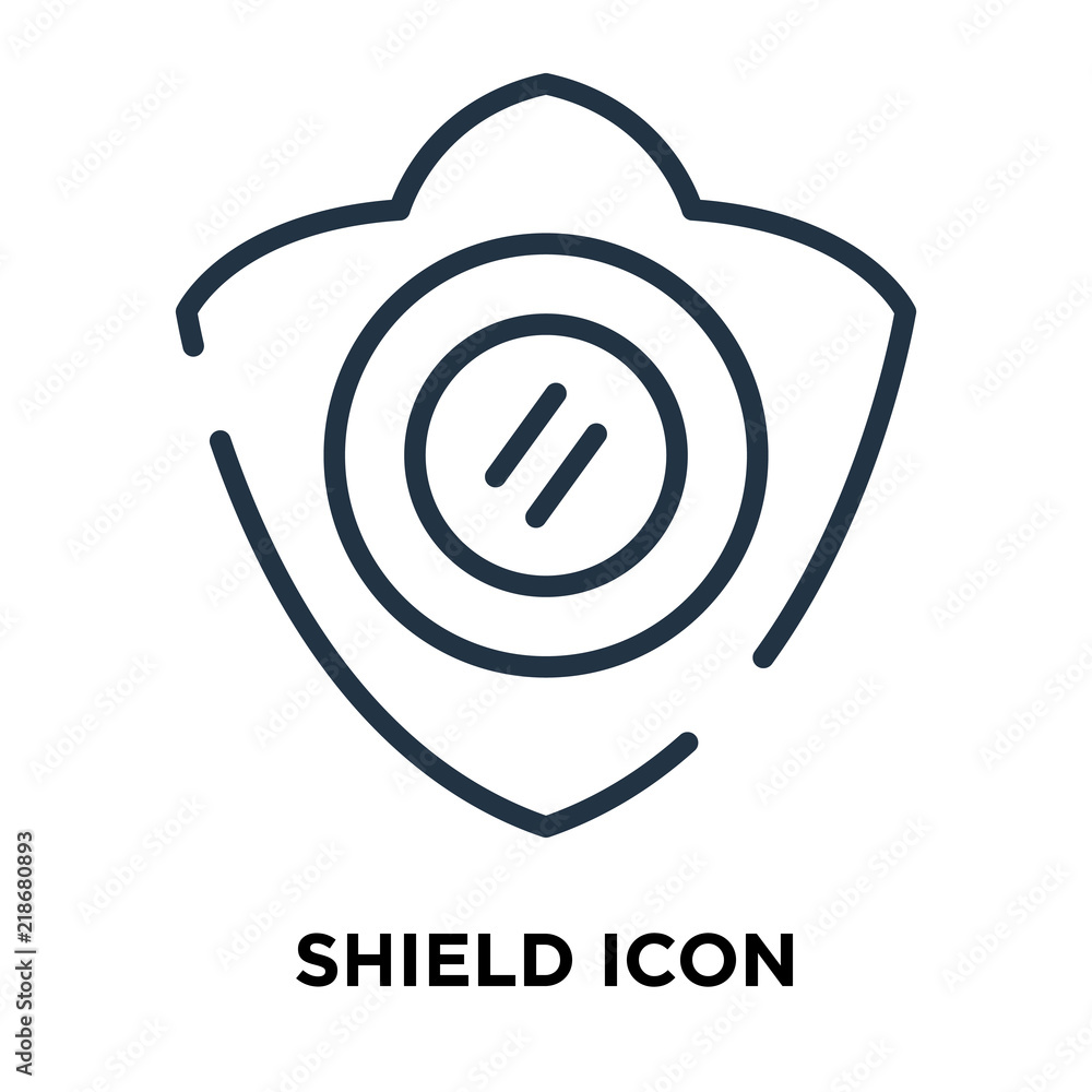 Poster shield icon vector isolated on white background, shield sign , line symbol or linear element design 