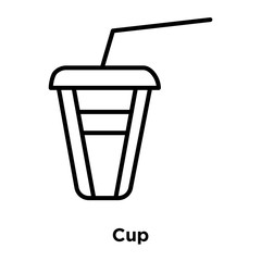 Cup icon vector isolated on white background, Cup sign , thin line design elements in outline style