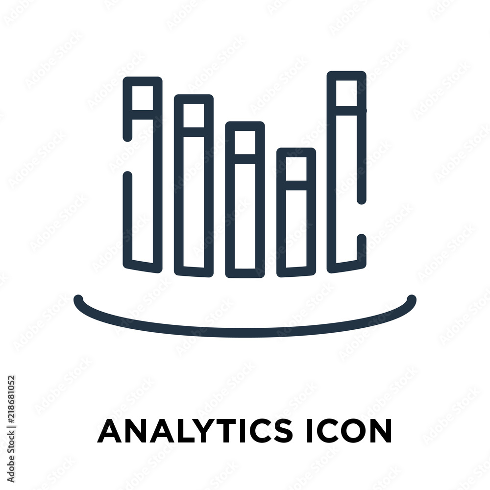 Poster analytics icon vector isolated on white background, analytics sign , line symbol or linear element d