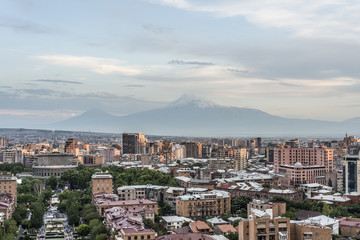 Fototapeta na wymiar Ararat over Yerevan