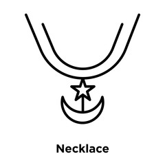 Necklace icon vector isolated on white background, Necklace sign , thin line design elements in outline style