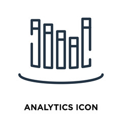 Analytics icon vector isolated on white background, Analytics sign , line symbol or linear element design in outline style