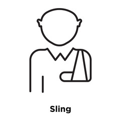 sling icon isolated on white background. Simple and editable sling icons. Modern icon vector illustration.