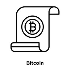 Bitcoin icon vector isolated on white background, Bitcoin sign , thin line design elements in outline style