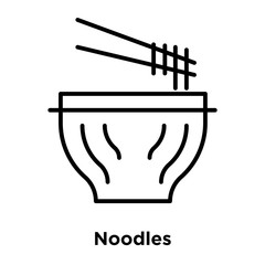 Noodles icon vector isolated on white background, Noodles sign , thin line design elements in outline style