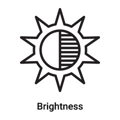 Brightness icon vector isolated on white background, Brightness sign , line or linear symbol and sign design in outline style