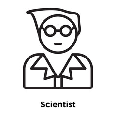 Scientist icon vector isolated on white background, Scientist sign