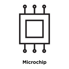 Fototapeta na wymiar Microchip icon vector isolated on white background, Microchip sign