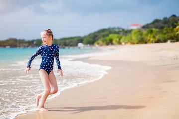Adorable girl at beach