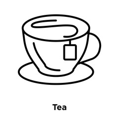 Tea icon vector isolated on white background, Tea sign , thin line design elements in outline style