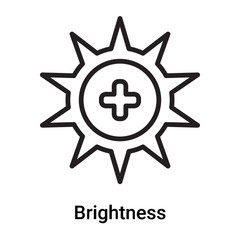 Brightness icon vector isolated on white background, Brightness sign , line or linear symbol and sign design in outline style