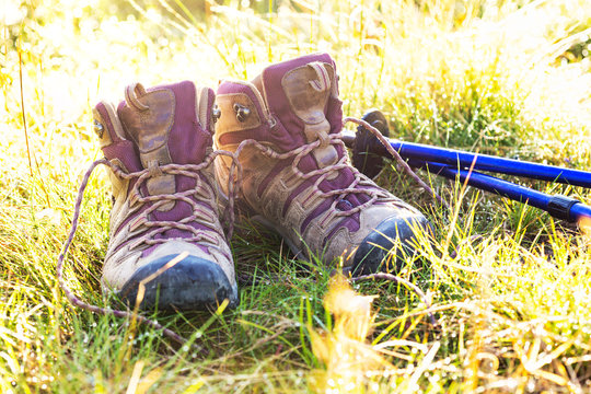 boots and Trekking poles