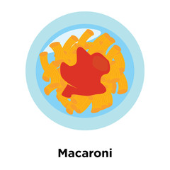 Macaroni icon vector isolated on white background, Macaroni sign