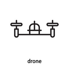 drone icon vector isolated on white background, drone sign , line or linear symbol and sign design in outline style