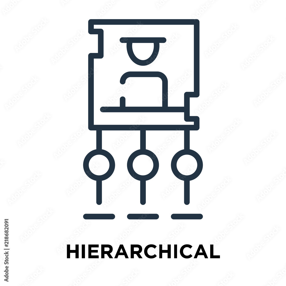 Poster hierarchical structure icon vector isolated on white background, hierarchical structure sign , line 