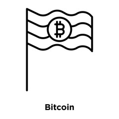 Bitcoin icon vector isolated on white background, Bitcoin sign , thin line design elements in outline style