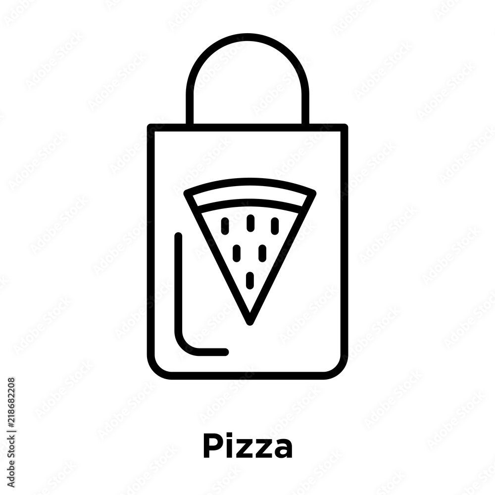 Poster pizza icon vector isolated on white background, pizza sign , thin line design elements in outline st