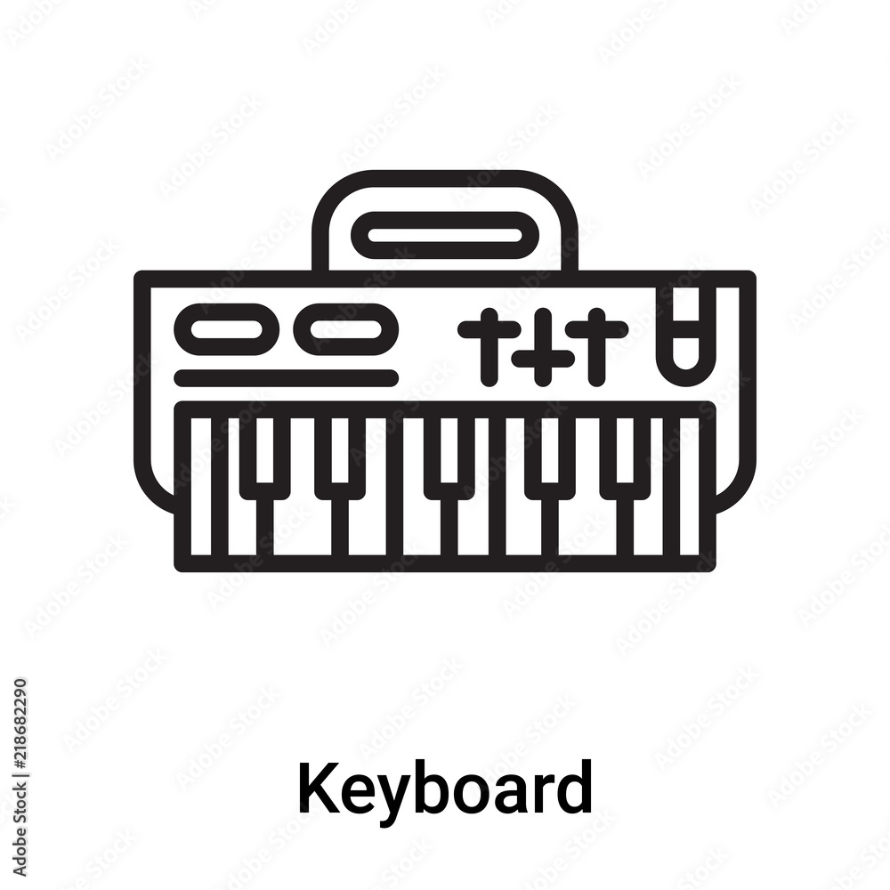 Fototapete keyboard icon vector isolated on white background, keyboard sign , line or linear symbol and sign de